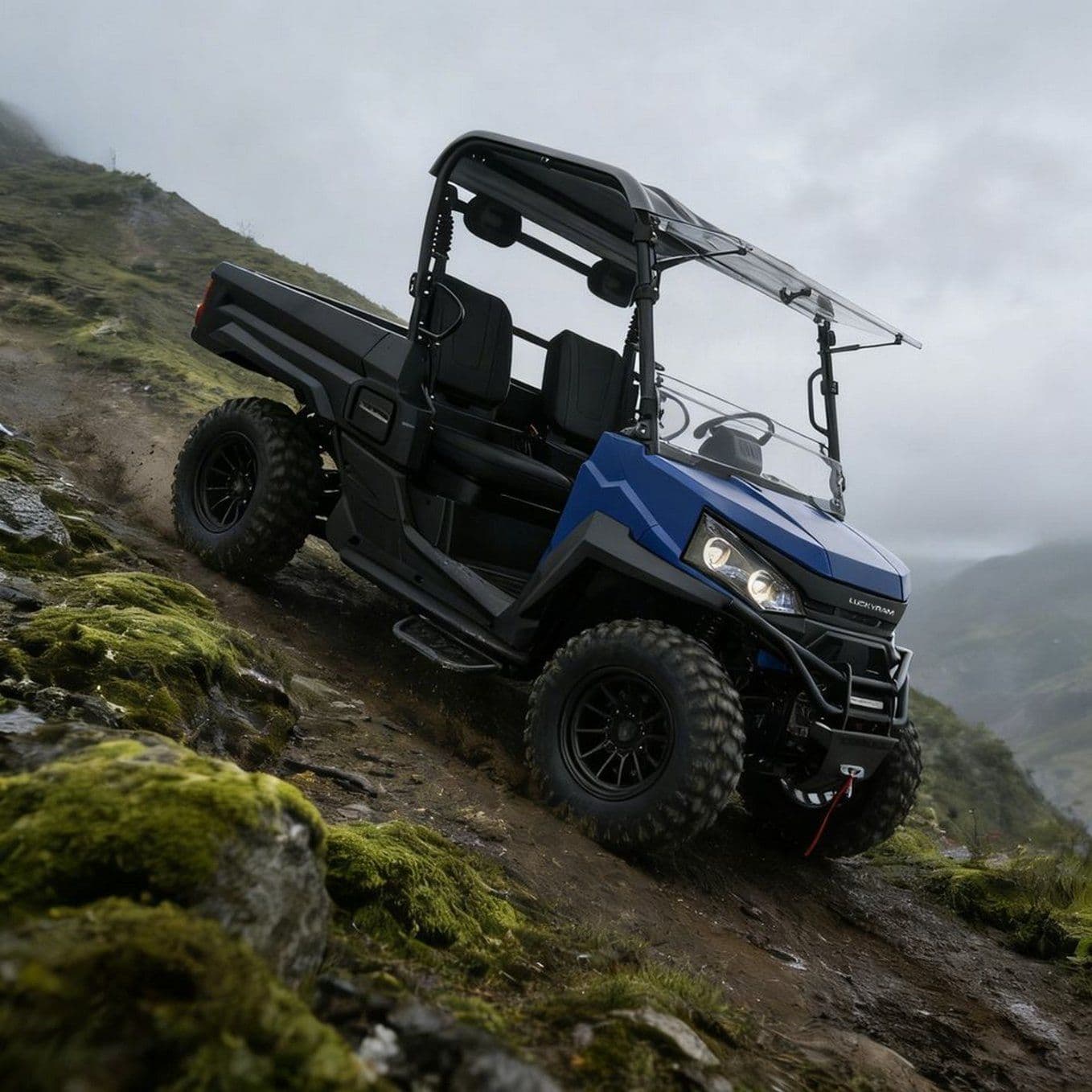มอเตอร์ AC 10KW 4WD UTV 73.6V 150Ah 670 กก. กำลังโหลด 400 มม. ลุย