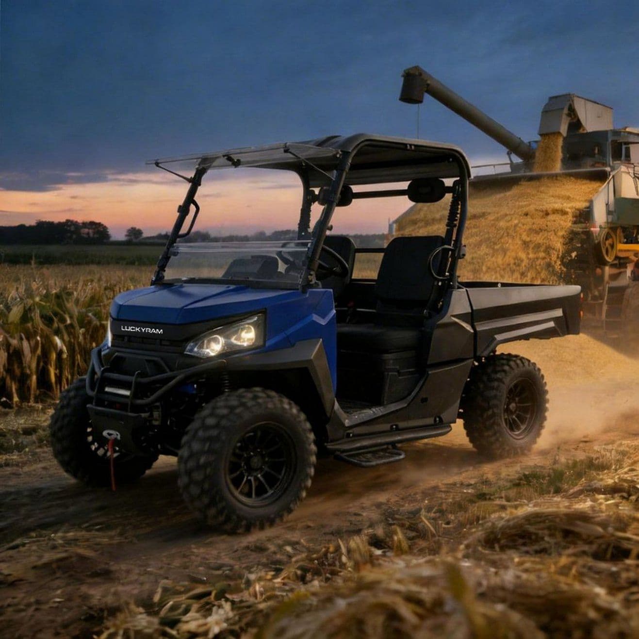 4WD Electric UTV ยาง 14 นิ้วลากจูง 1,000 กก. เพื่อการบำรุงรักษาทรัพย์สิน