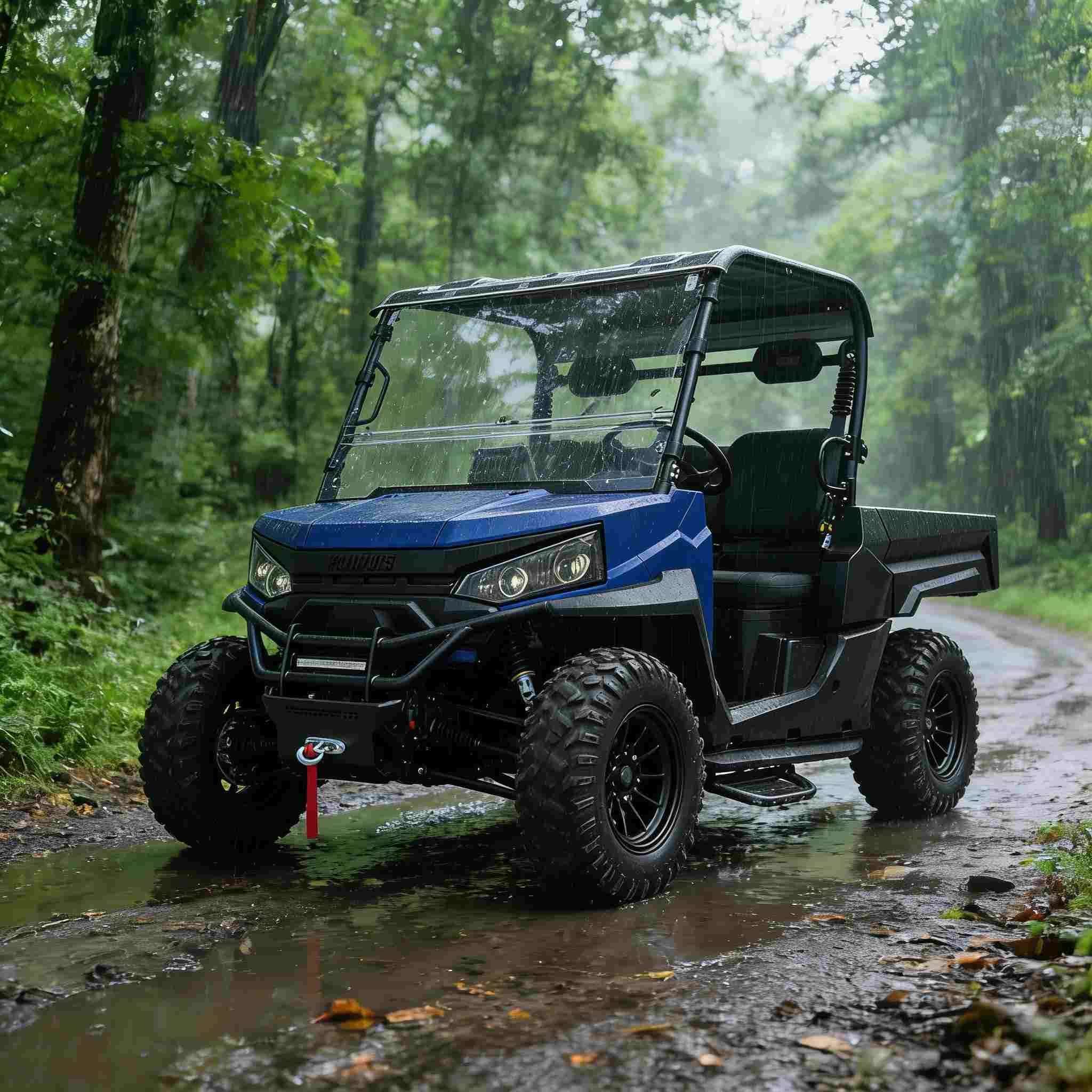 UTV ไฟฟ้า 4WD สำหรับการล่าสัตว์ 20KW กำลังสูงสุด 1,000 กก. ลากจูง